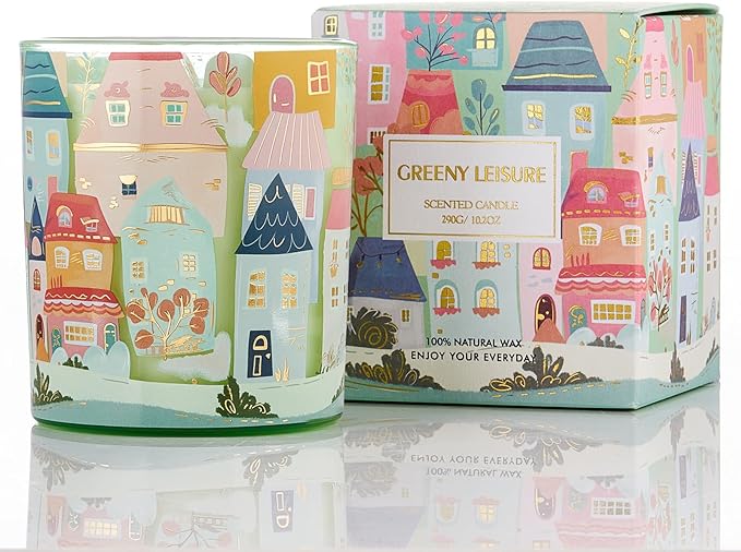 M&SENSE Fig Citrus Floral Scent Soy Wax Aesthetic Candles - 10.2 oz | Natural Fragrance for Home &Book Candles | for Housewarming, Hostess Gifts,Stress Relief