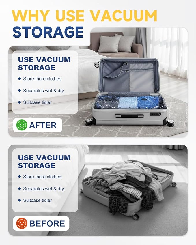 Vacuum Storage Bags with Electric Pump, Jumbo Space Saver Vacuum Seal Bags for Clothes, Blankets and Bedding, Storage Bags Vacuum Sealed with Extra Large Compression Design