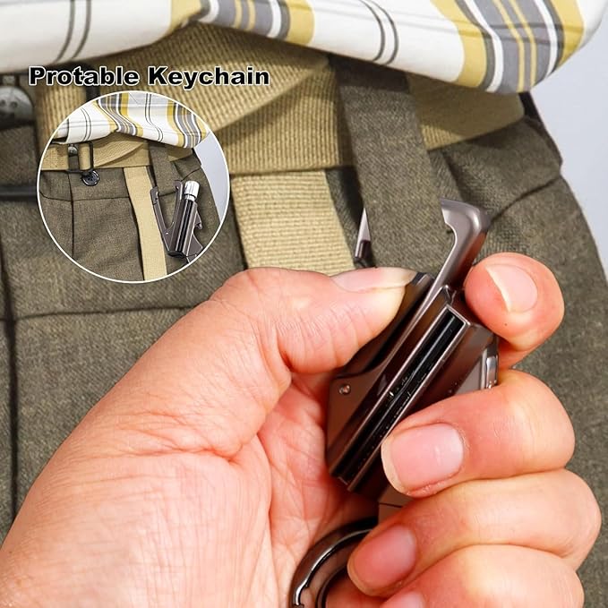2Pcs Permanent Match Infinity Lighter with Multitool Keychain Bottle Opener