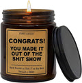 Funny Coworker Leaving Gift Candle for Women, Men - “Congrats! You Made It Out” – Lavender Vanilla Scent, Clean‑Burning Soy Jar Candle - Funny Candles for Retirement, Handmade in USA