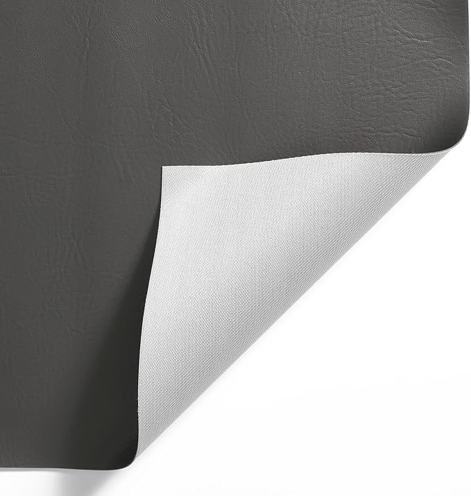 Ottertex Vinyl Fabric Faux Leather Pleather Upholstery 54" Wide by The Yard (1 Yard, Grey)