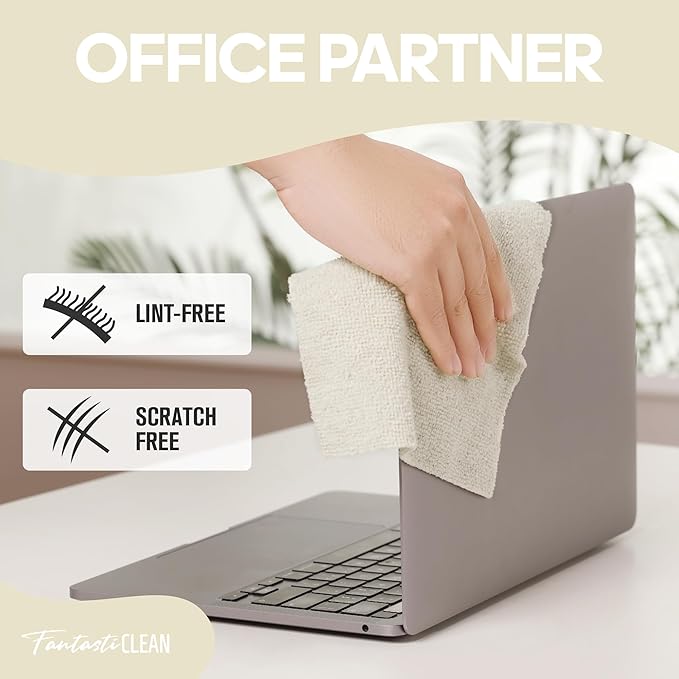 Fantasticlean Microfiber Cleaning Cloth Roll 2 Rolls 120 Pack, Tear Away Paperless Towels, 8" x 8", Reusable Washable Rags, House Kitchen, Pet, Office, Indoor Outdoor, Portable (Pink and Off-White)