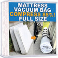 Mattress Vacuum Bag for Moving, Vacuum Seal Mattress Bag for Memory Foam or Inner Spring Mattresses, Compression and Storage for Returns, Leakproof Valve and Double Zip Seal (Full)