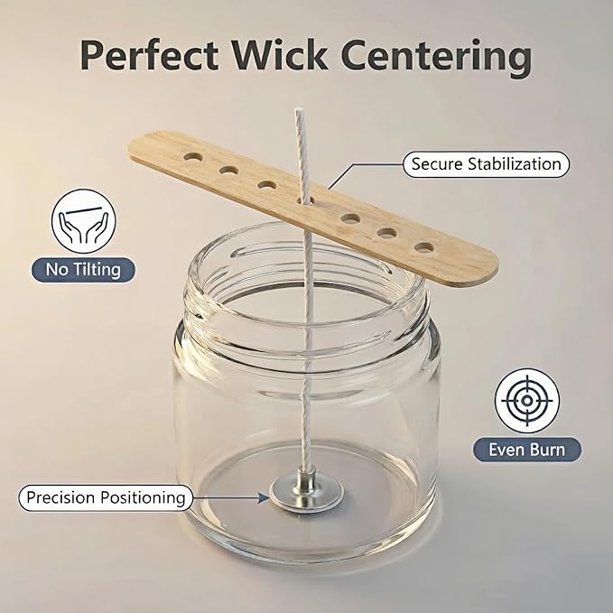 Candle Wick Making Kit, 90 Cotton & 10 Wood Wicks, 4 6 8 Inch Pre-Waxed Cotton Wicks with Wick Holders, Metal Tabs, Stickers, Labels, Twine for Soy, Beeswax, Jar, Pillar Candle Making
