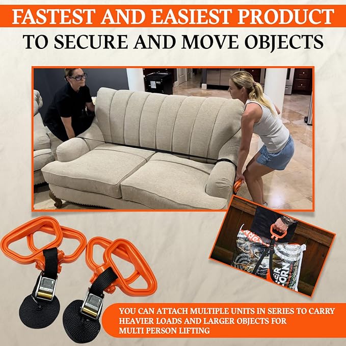 MULTUS Handle and Haul 2 Handle Moving Strap to Lift Carry Drag - 2 Pack