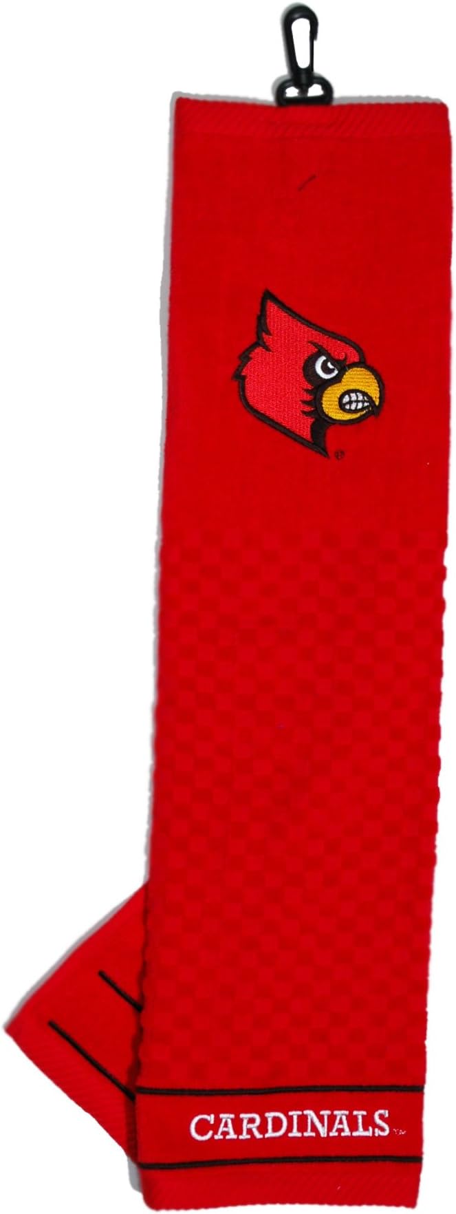 Team Golf NCAA Louisville Cardinals Embroidered Golf Towel Embroidered Golf Towel, Checkered Scrubber Design, Embroidered Logo