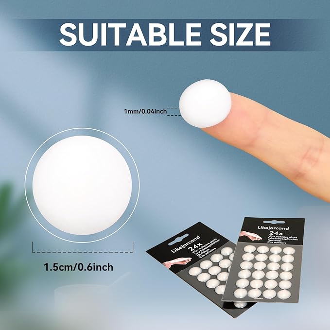 24 Pieces White Adhesive Small Candles, Accessories Candle Wax Dots- Adhesive,Wax Sticky Dots,Candl Accessories (24)