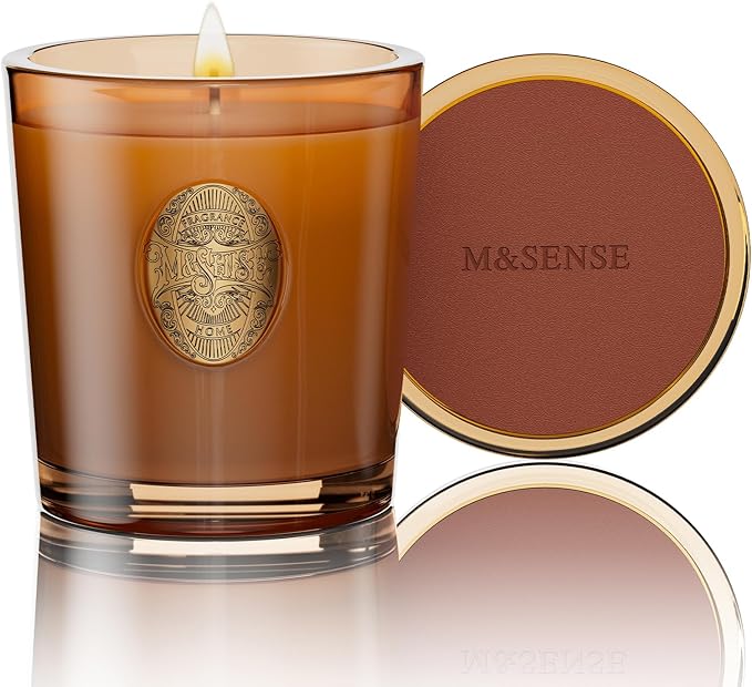 M&SENSE Natural Strong Soy Candle | Espresso Hot Fudge & Brown| 9.2 oz, 50H Burn Time | Luxury Scented Candle for Relaxation, Gifting, Home Décor | Ideal for Bedroom, Office, Party Ambiance