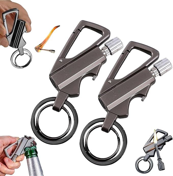 Permanent Match Infinity Lighter, Keychain Lighter with Multitool Keychain Bottle Opener