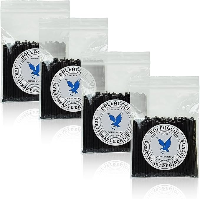 Pearled Candle Extra Wicks 2 Inch Black Cotton Candle Wicks Pearled Candle Making 400 Pack in Bulk for Candle Making DIY