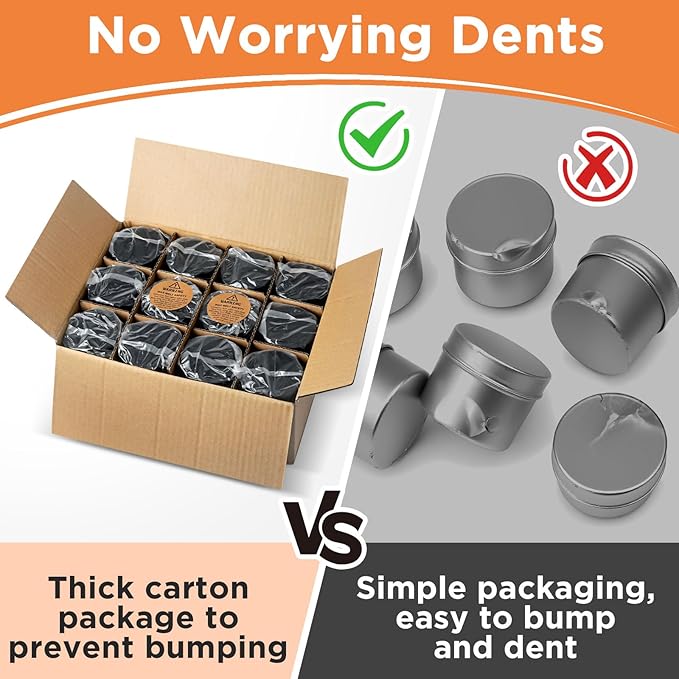 Candle Tins 4oz, 24 Set Candle Making Kit with Bulk Candle Containers, Wood Wicks, Sticker, Wick Holders,Warning Labels for Small Businesses,Candle Jars with Lids for DIY Candle Making