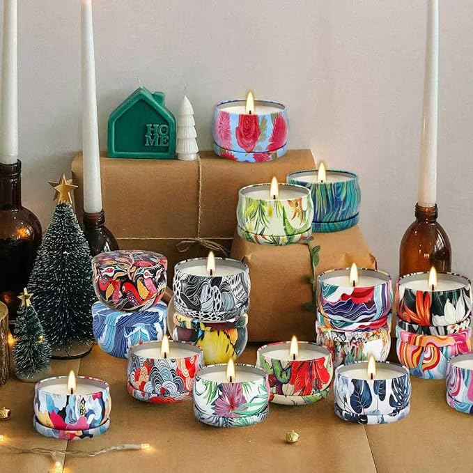 Scented Candles Gifts Set 36 Pack Soy Wax Travel Tin Jar Candles for Home 2.5 OZ for Mom for Christmas, Home Scented Decoration Relaxation, Thanksgiving, Mother's Day.