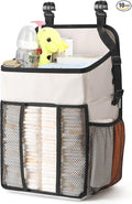 Maliton Hanging Diaper Organizer - Caddy for Changing Table, Crib, Pack n' Play - Stacker Holds 52+ Diapers - Nursery Organizer & Baby Shower Gifts - Beige