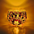 wpdash Turkish Mosaic DIY Craft Kit Colorful Round Glass Candle Holder Fireplace Ornament Coffee Shop Atmosphere Light Student Handmade Craft Creative Gift
