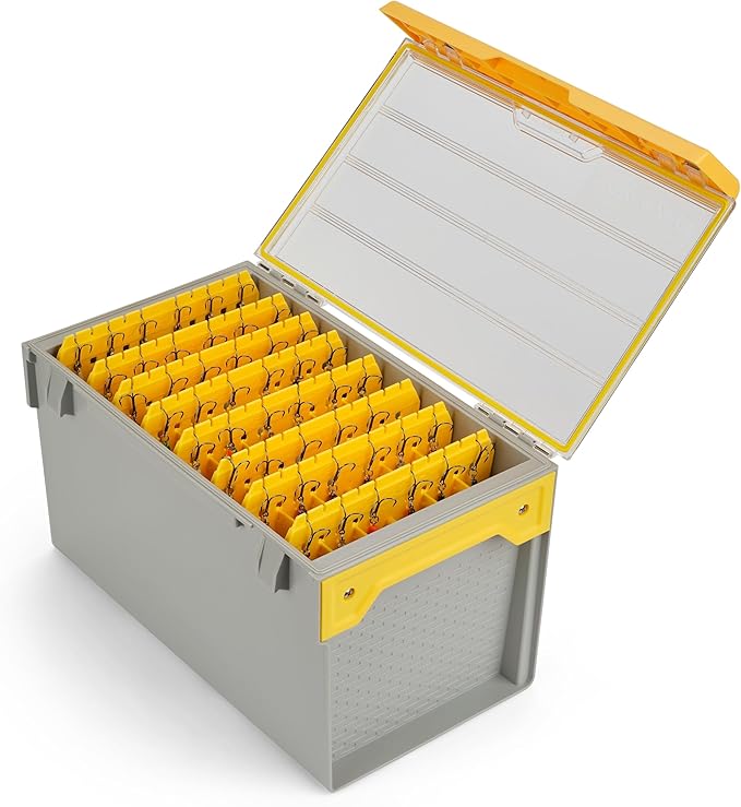 Plano EDGE Deep Hang Box, Stores 48 Crankbaits, with Rust-Preventive Rustricor, Dri-Loc Watertight Seal, WaterWick, DuraView Transparent Lid, Stackable Storage for Fishing Organization