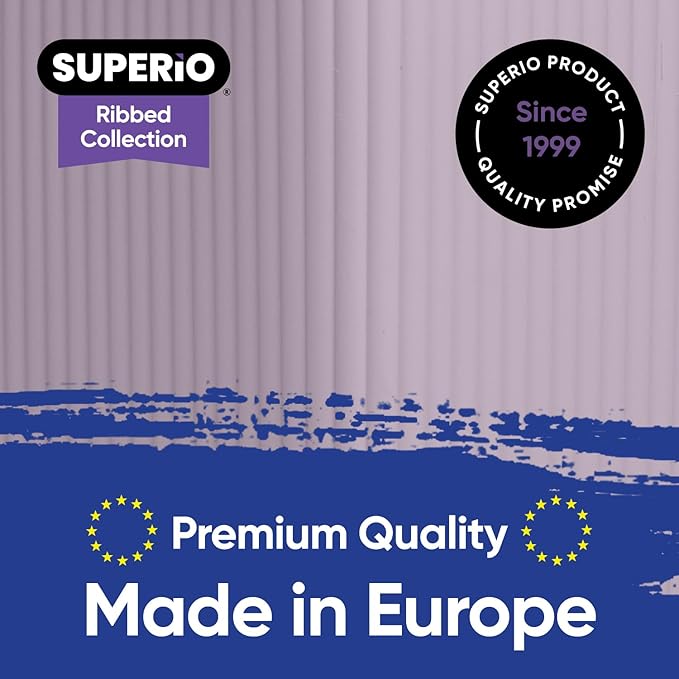 Superio Ribbed Collection - Decorative Plastic Basket Open Home Storage Bins Organizer, Large Lilac Purple (4 Pack) Container Boxes for Organizing Closet Storage Bins for Shelves 15 Liter/16 Quart
