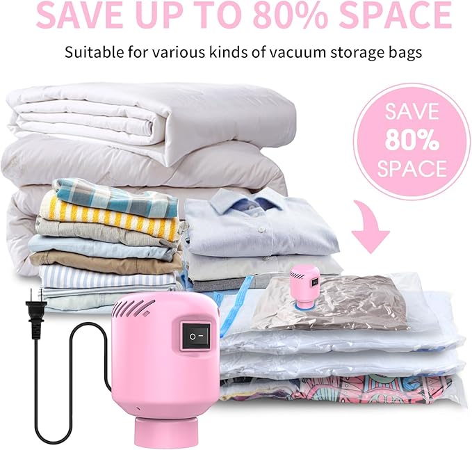 Vacuum Pump for Storage Bags Electric Pump for Vacuum Storage Bags Space Saver Bag Portable Electric Pump
