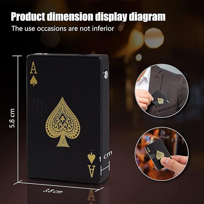 Jet Torch Lighter, Ace Card Red Flame Lighter, Metal Poker Design Windproof Refillable Butane Cool Lighter, Outdoor, Indoor, Camping, BBQ, Candle, Birthday, Gift for Men/Women (Without Gas)