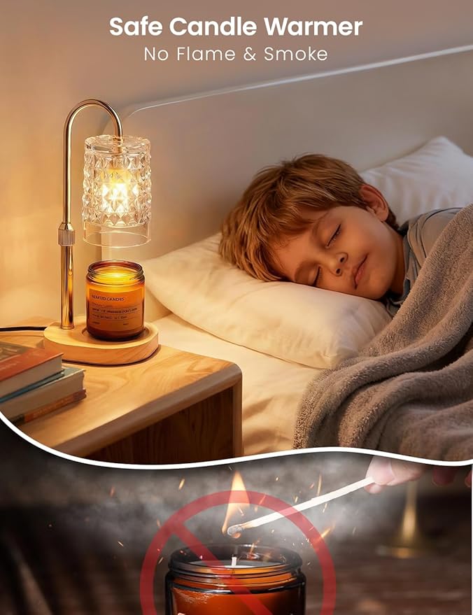 Candle Warmer Lamp with Timer Dimmable Candle Warmer Birthday Gifts for Women Mom Sister, House Warming Gifts New Home Room Decor, Height Adjustable Wax Melts Warmer for Jar Candles
