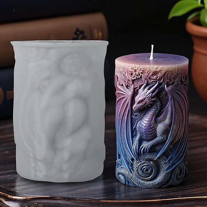 Dragon Silicone 3D Flower & Rose Mold - Peony & Candle Making Molds for Resin, Clay & Soap Craft Supplies