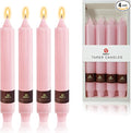 Pink Taper Candles 9 inch - 4 Pack Fat Candle Taper Candles Dripless, Smokeless, Unscented Tall Candlesticks - Perfect for Home Decor, Weddings, and Special Occasions