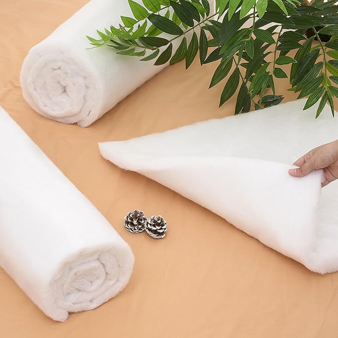 Peryiter 2 Roll Upholstery Quilt Batting 24 Inch x 2 Yard x 2 Inch Polyester Batting Multipurpose Fiberfill Stuffing Fabric for Cushion Pillows Bedspreads Interior Decoration Crafts