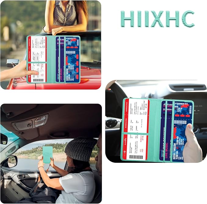 Car Registration and Insurance Card Holder - Leather Vehicle Glove Box Automobile Documents Paperwork Wallet Case Organizer for ID, Driver's License, Key Contact Information Cards - Men&Women