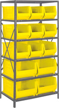 Quantum Storage Systems Wire Shelving Unit W/13 Yellow Bins