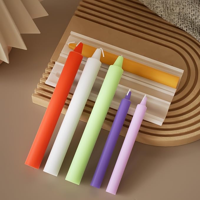 3 Pcs Column Candle Mold Silicone Long Taper Resin Mold for Handcrafted Pillar & Taper Candles