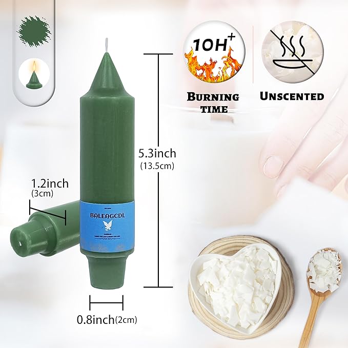 Handmade Unscented Taper Candles Long Lasting Twisted Dark Green Taper Candlesticks 5 Inch Flameless Smokeless Design Elegant for Home Decor Weddings Festive Seasons