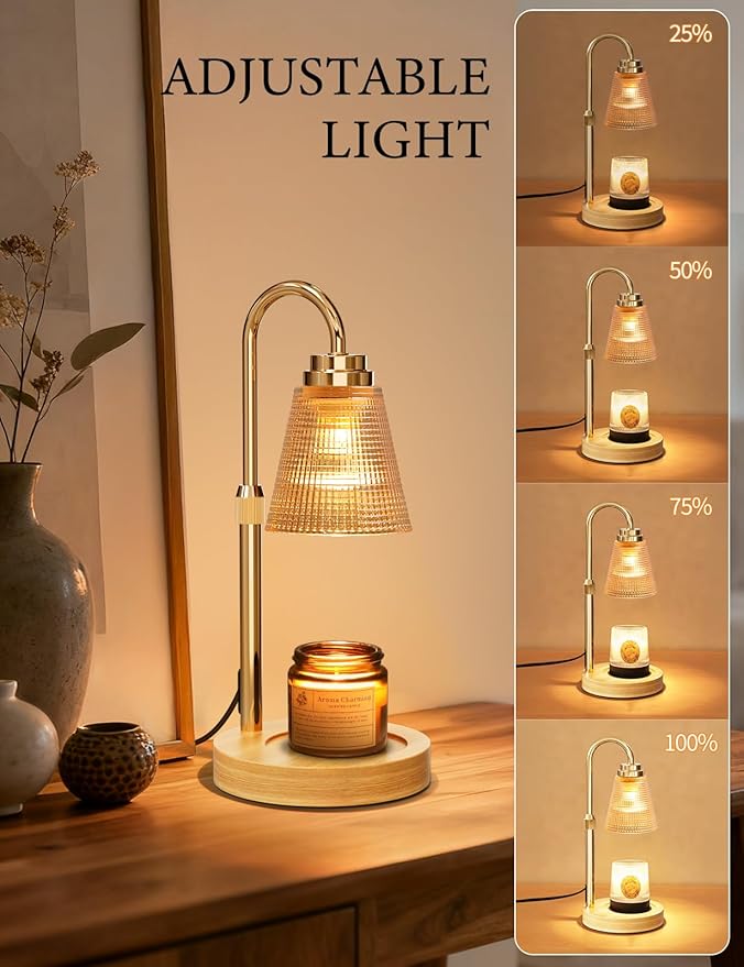 Candle Warmer Lamp with Timer Dimmable, Adjustable Height Wax Melts Warmer for Jar Candles, Housewarming, Birthday, for Women and Mom, Home Decor