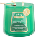 Candle-Lite Vibes Herbaceous Mint Mood-Enhancing Scented Candles, 15 oz Jar, Aromatherapy, Proudly Poured in The USA, 2-Wick, 86 Hours Burn Time, Perfect Relaxation Gift
