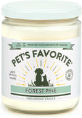 Pet's Favorite Plant Based Pet Friendly Candles Clean Burning Plant Based Odor Candle with a Natural Fiber Wick and 70 Hour Burn Time, Forest Pine