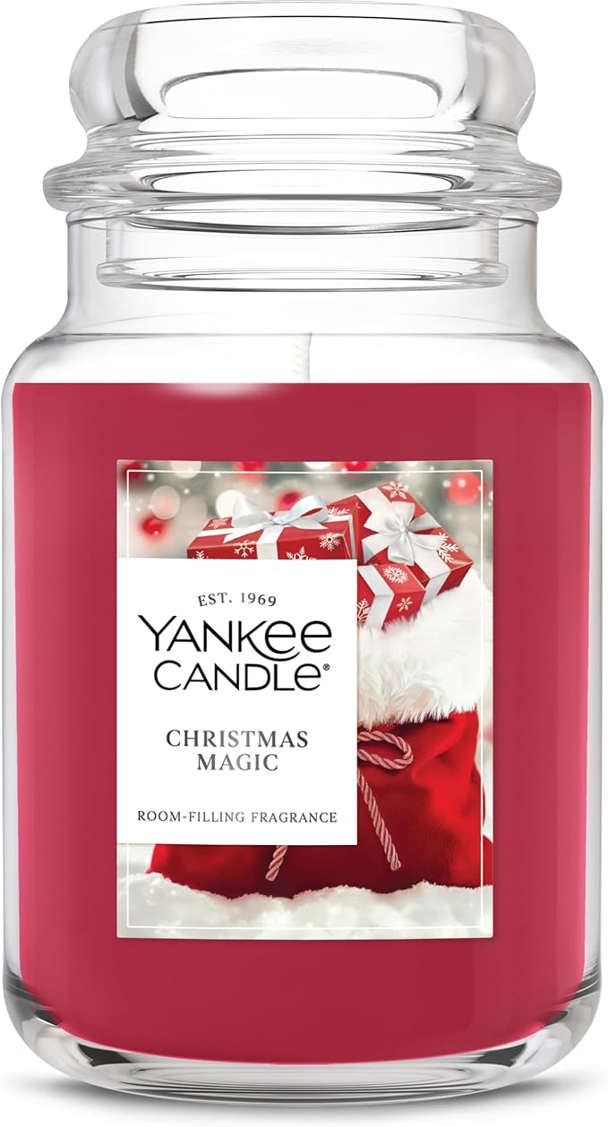 Yankee Candle Christmas Magic Scented Candle, 22oz Large Jar, Up to 150 Hour Burn Time, Giftable