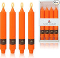 Orange Candle 9 Inch Tall Smokeless Taper Candles 4 Pack Unscented Candle for Christmas Dinner Halloween Thanksgiving Day Household Décor Candlesticks