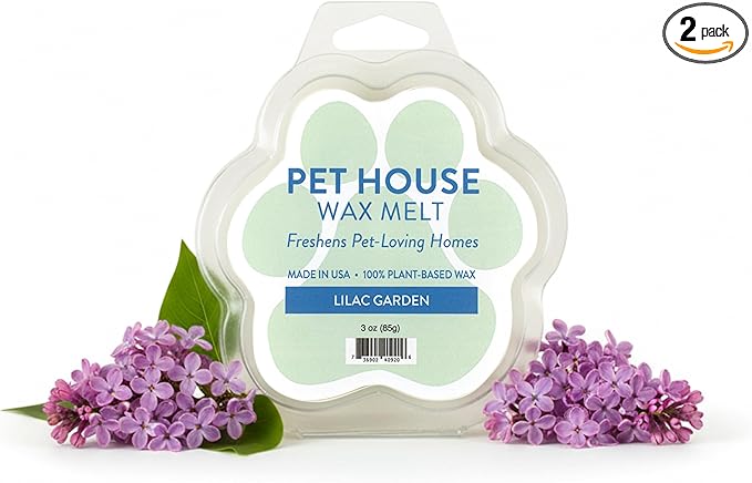 Pet House Lilac Garden Scented Wax Melts - Long-Lasting Plant Based/Soy Wax Melts for Pet Odor Pack of 2