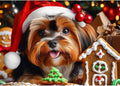 MOGTAA Christmas Dog Diamond Art Kits for Adults, 5D Full Drill Animal Diamond Painting Kits for Adults Beginner, DIY Round Diamond Dots for Adults, Gem Art for Home Wall Decor 12 X 16 Inch