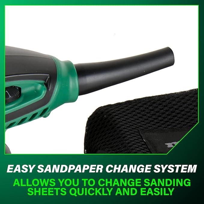 Metabo HPT 5-Inch Random Orbit Finishing Sander, Variable Speed, Palm-Style Comfort Grip, 230W 2.8 Amp Motor, 9,000-13,000 RPM, Dust Collection Hose Connector, Compact and Lightweight Design, SV13YST