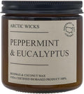 Peppermint & Eucalyptus Candle | Arctic Wicks Non Toxic Coconut Beeswax Candles | Natural Coconut Beeswax 16oz Amber Jar | Spa Wellness Candles Wax Non-Toxic Clean Burn 100% USDA Certified Biobased