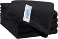 HOMEXCEL Black Cleaning Rags 5 Pack, Highly Absorbent Microfiber Cleaning Cloth for Kitchen, Lint Free, Scratch-Free, Reusable Microfiber Towels for House, Window and Glass, Cars, 11.5 X11.5 inch