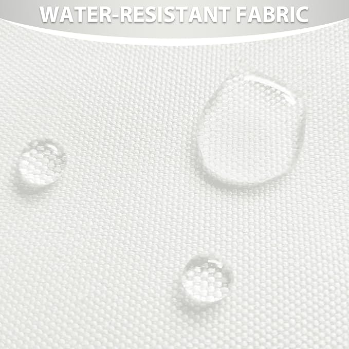 Waterproof Canvas Fabric by The Yard 58inch 600D Upholstery Material Polyester Fabric Outdoor Water Resistant Fabric for Sewing Chair Patio Cushion Purse Bag Interior, 8 Yard White