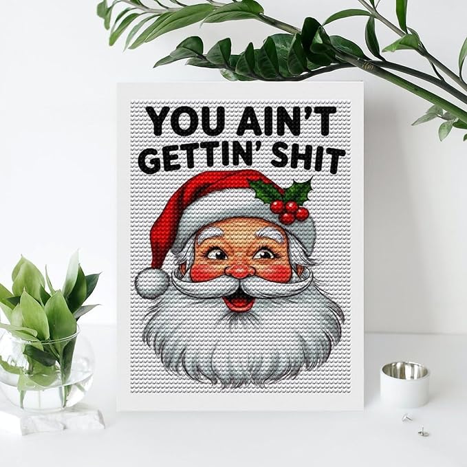 AIVKIEJK Diamond Painting Kits for Adults - Humorous Santa Claus Christmas Painting DIY 5D Full Drill Diamond Dots Paintings with Diamonds Gem Art and Crafts Home Decor 12"x16"