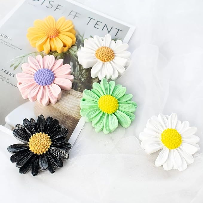 2Pcs Daisy Silicone Candle Flower Wax Mold Silicone for Candles Resin Making Molds Moldes De Silicona para Hacer Velas Artesanales De Silicona,for Making Mothers Day Gifts for Mom Daughter