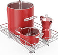 LOVMOR Pull Out Cabinet Organizer and Storage 14" W x 18" D, Slide Out Shelves for Kitchen Cabinets