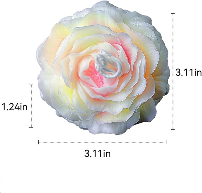 4 Pcs Low Temperature Candles Glow in The Dark, Romantic Wax Play, Low Heat Body Safe, Flower-Shaped Fluorescent Scented Candles for Couples (White)