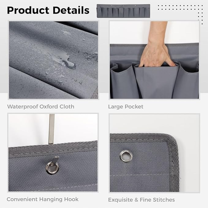 Hanging Storage Bag With Waterproof Oxford Shoe Pockets, 10 Pocket Organizer Beside Rv Shoe, Multipurpose Hanging Bag For Toys, Shoes, Garden Tools With 5 Metal Hooks