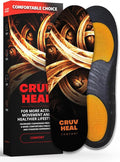 CRUVHEAL Work Comfort Orthotic Insoles - Anti Fatigue Shoe Insert Men Women - Low Arch Support - Shock Absorption - Foot Pain Relief - Work Boot Insoles (S-M, Fire)