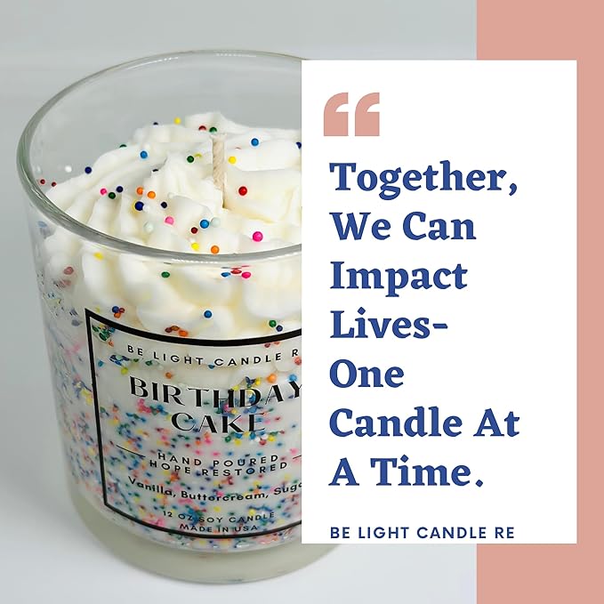 Birthday Candle | Birthday Gift for Women | 12oz Birthday Cake Candle | Friend Gift | Cute Candles for Women | Be Light Candle RE (Birthday Cake)