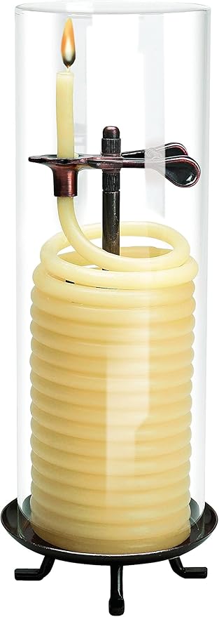 Candle by the Hour 80-Hour Citronella Candle, Glass Cylinder, Eco-friendly Natural Beeswax with Cotton Wick