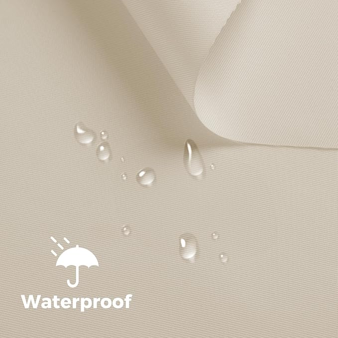 Nylon Fabric, 58"W 420D Waterproof Fabric 6 Yard Ripstop Nylon Material Outdoor Upholstery Twill Sewing Material for Patio Chair, Lining, Cushion, Purse, Tote Bag, Tent, Tarp Cover, DIY Project Ivory